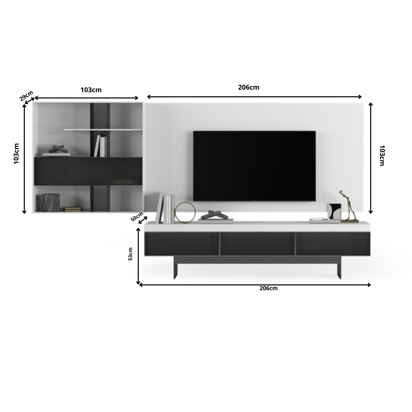 TV Unit Hiro Ecru Option 3