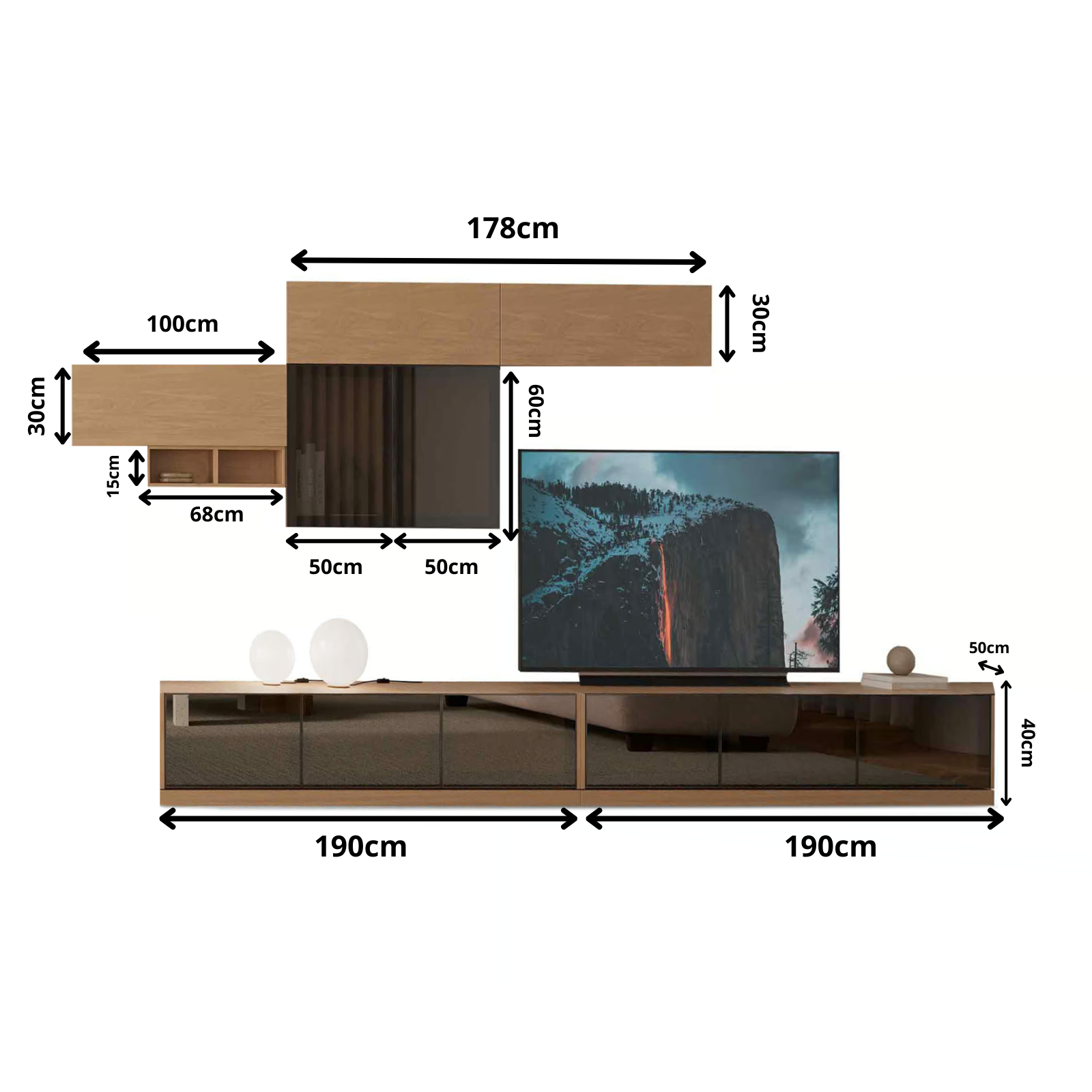 TV Unit Barcelona Oak Option 1