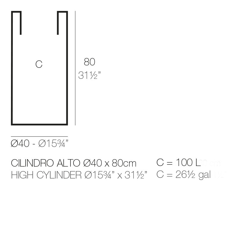 High Cylinder Pot Ø40X80