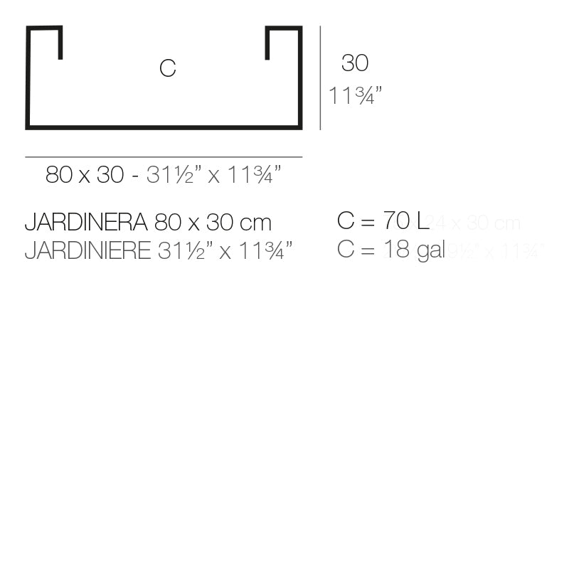 Jardiniere 80X30X30