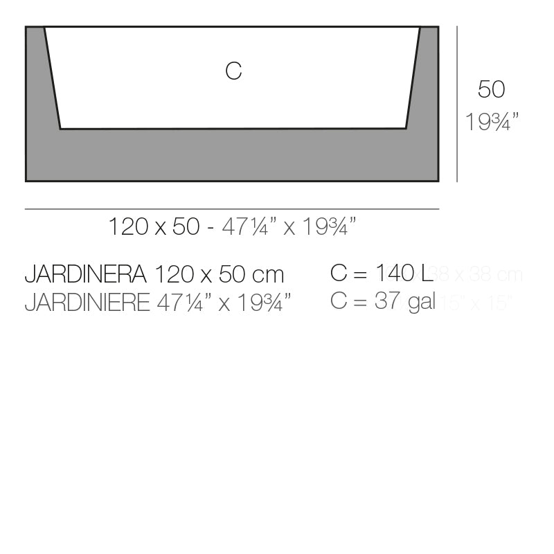 Jardiniere 120X50X50