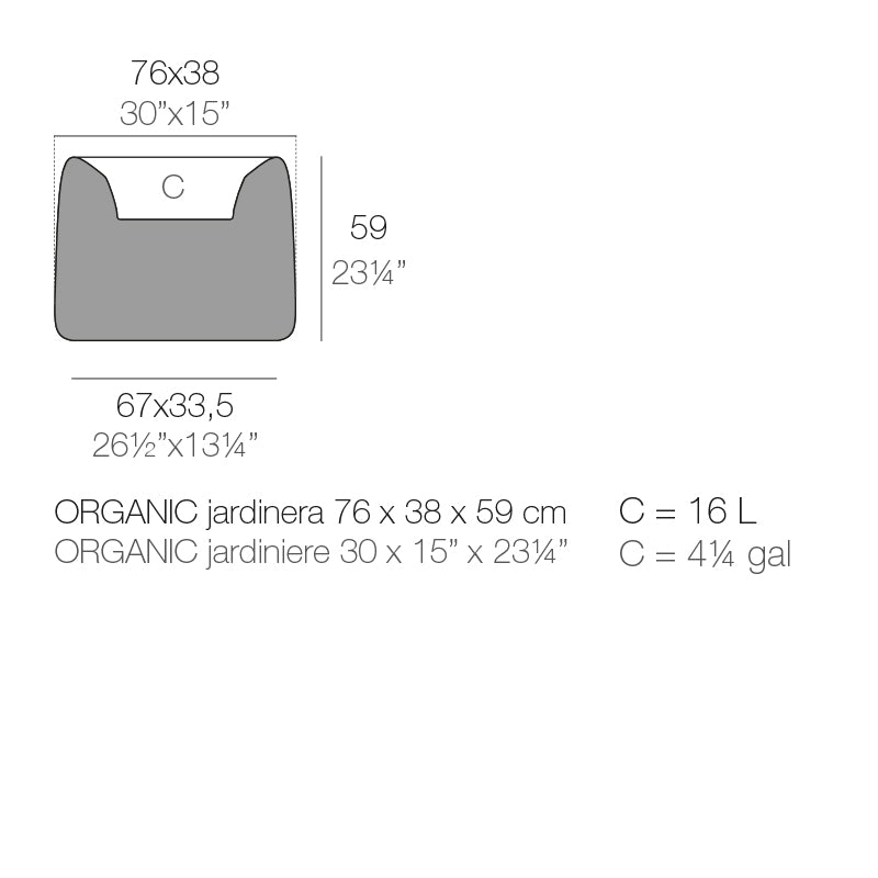 Organic Jardiniere 75X37X57