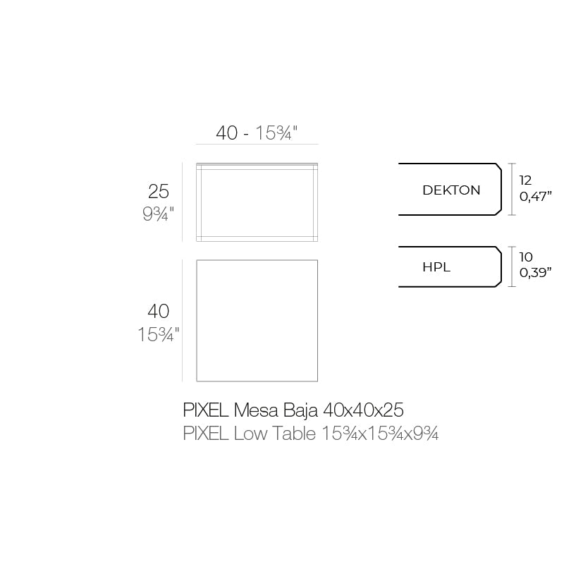 Pixel Table 40X40X25 cm