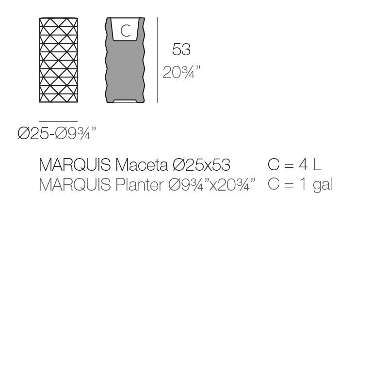 Marquis Planter Ø25X53