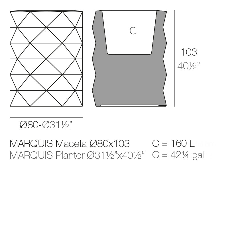 Marquis Planter Ø80X100
