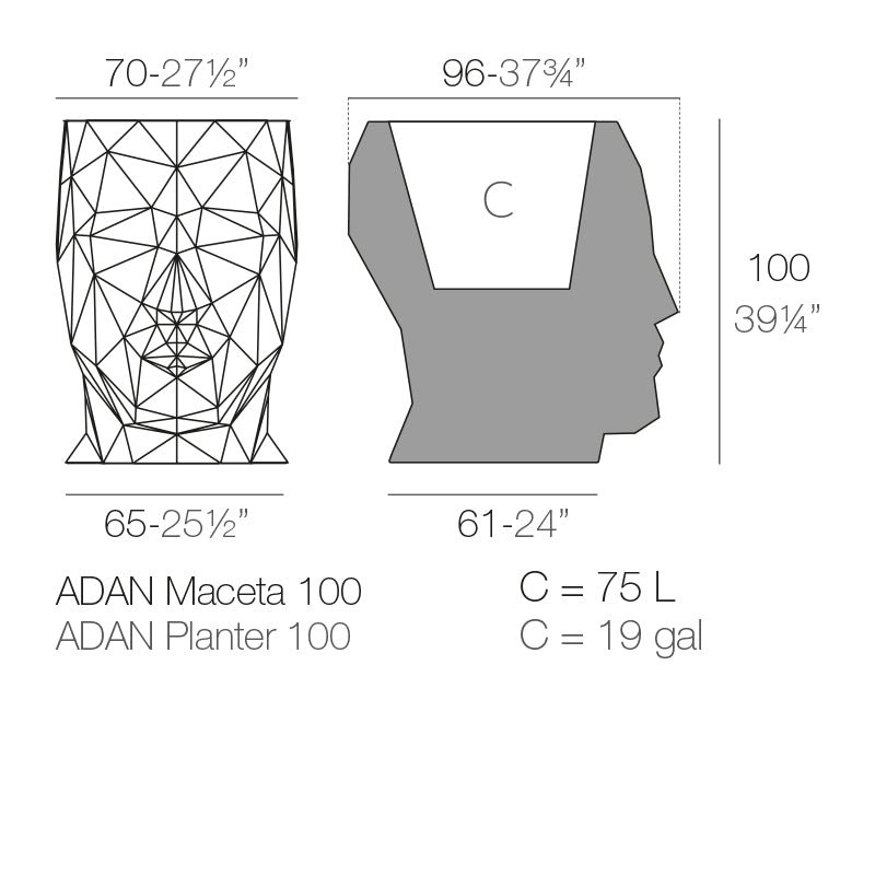 Adan Planter 70X96X100