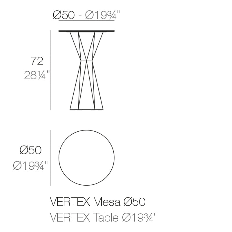 Vertex Table Ø50 Hpl