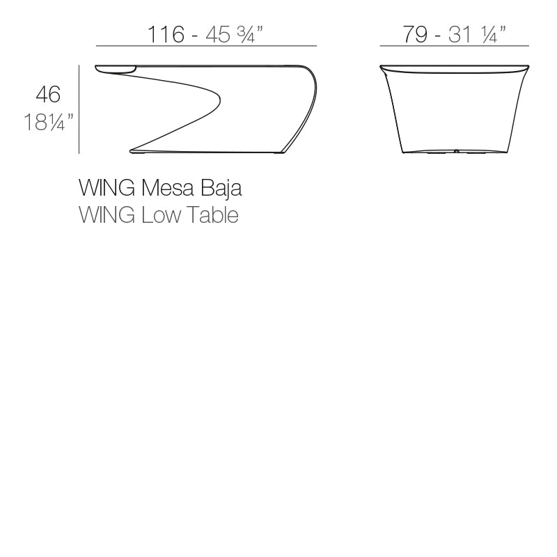 Wing Coffee Table 116X79X46
