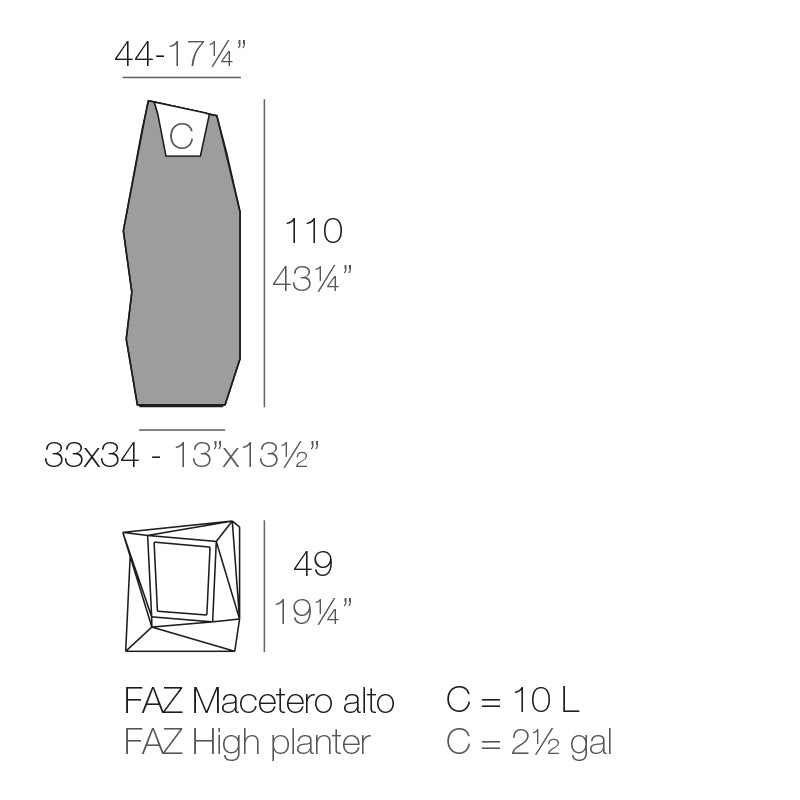 Faz - Planter 44X49X110 Cm