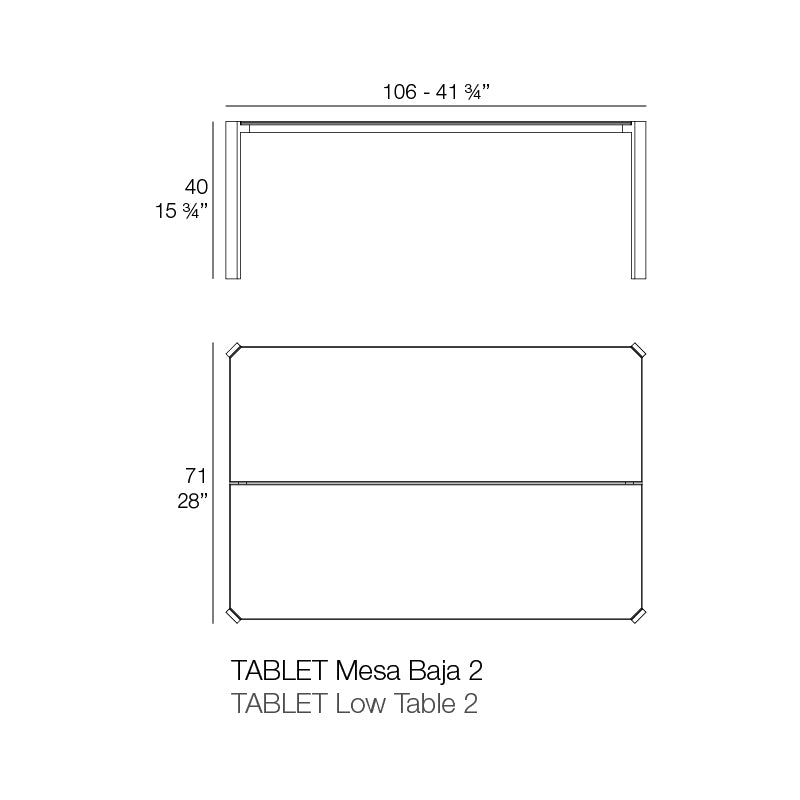 Tablet Table 105X70X40 cm