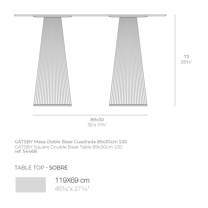 Gatsby Double Base 30X30X73Cms30