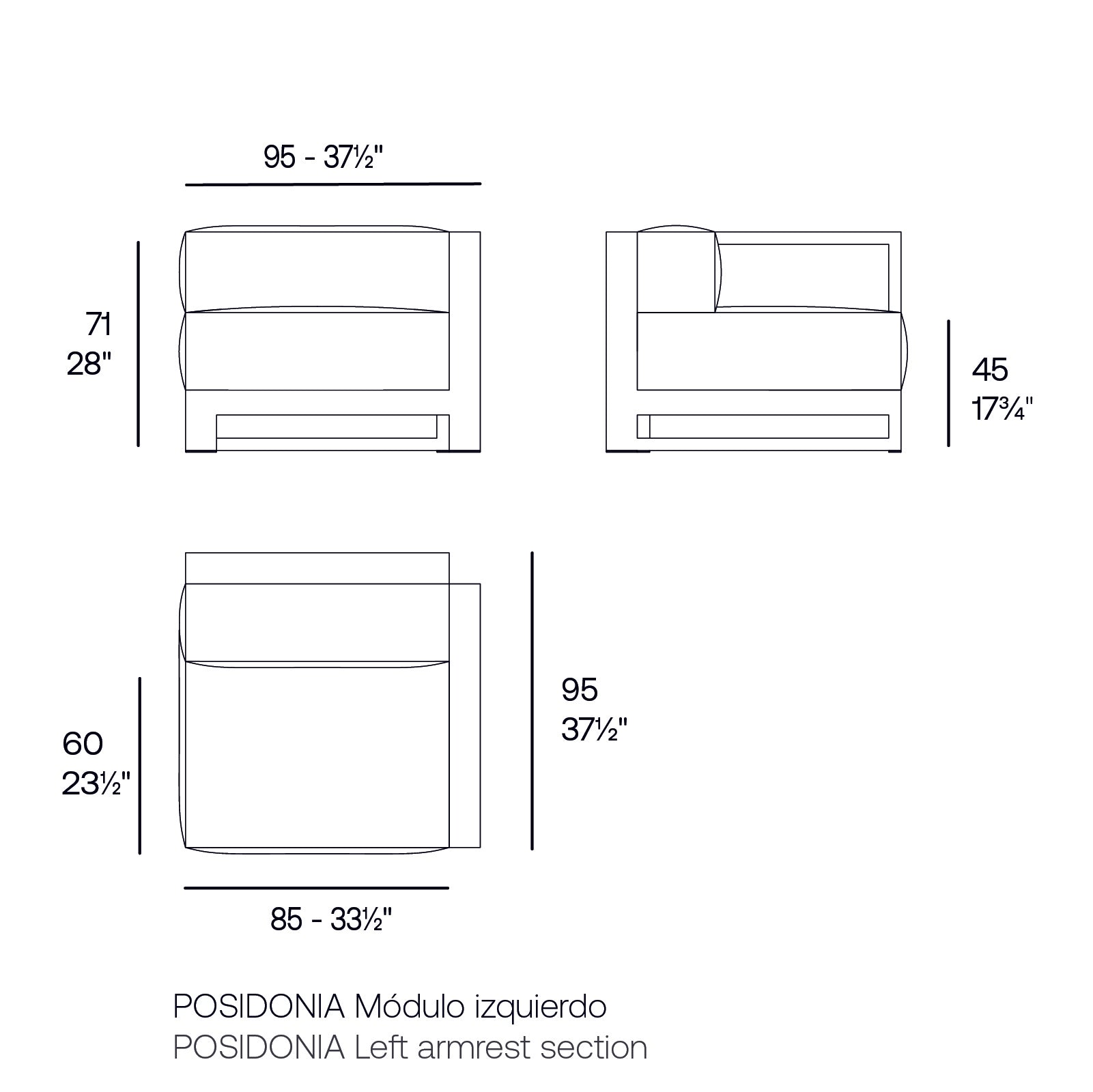 Posidonia Left Armrest