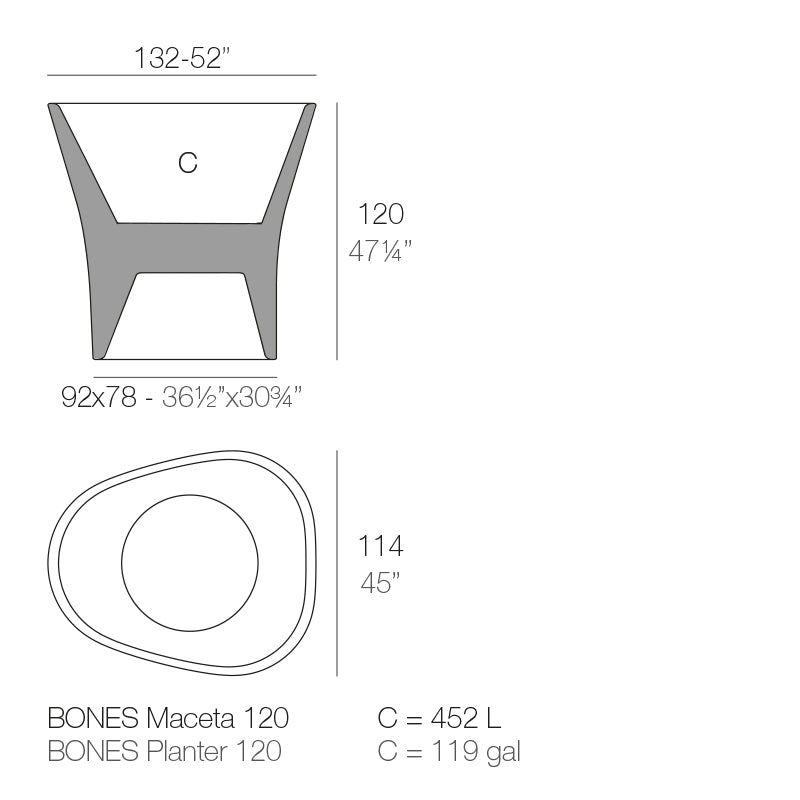 Bones Planter 132X114X120
