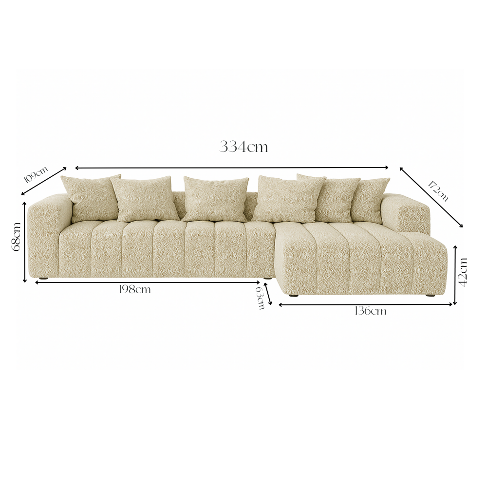 Sofa Marano - Natural Beige - 334 × 172 cm - Lounge Right