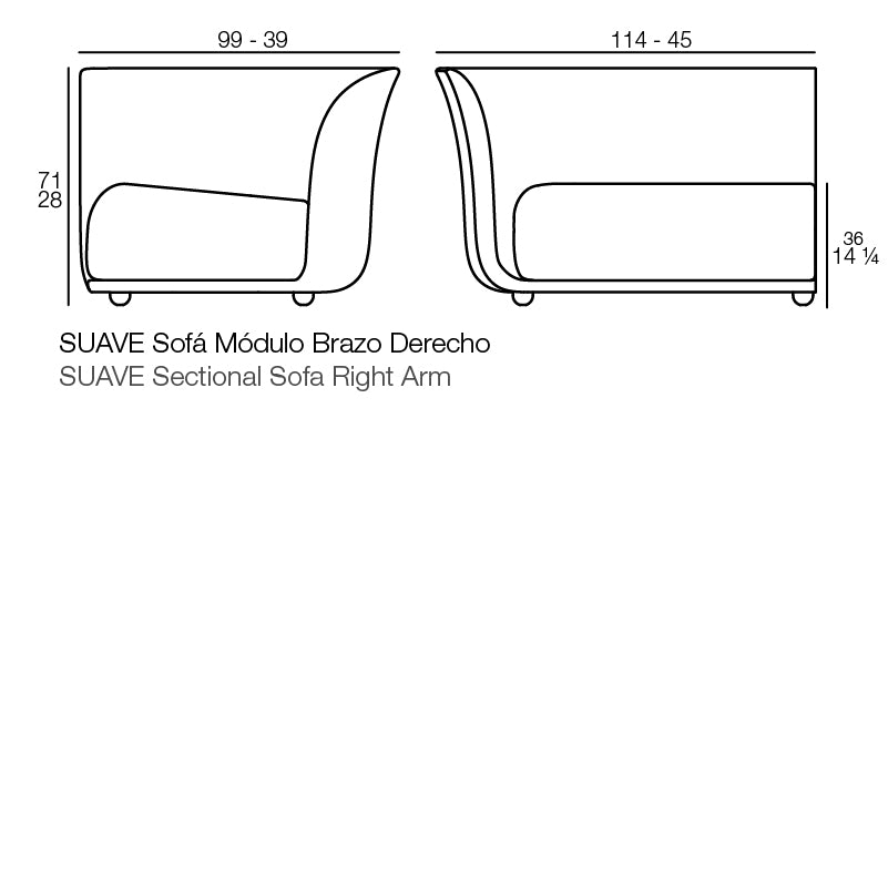 Suave Sectional Sofa Right