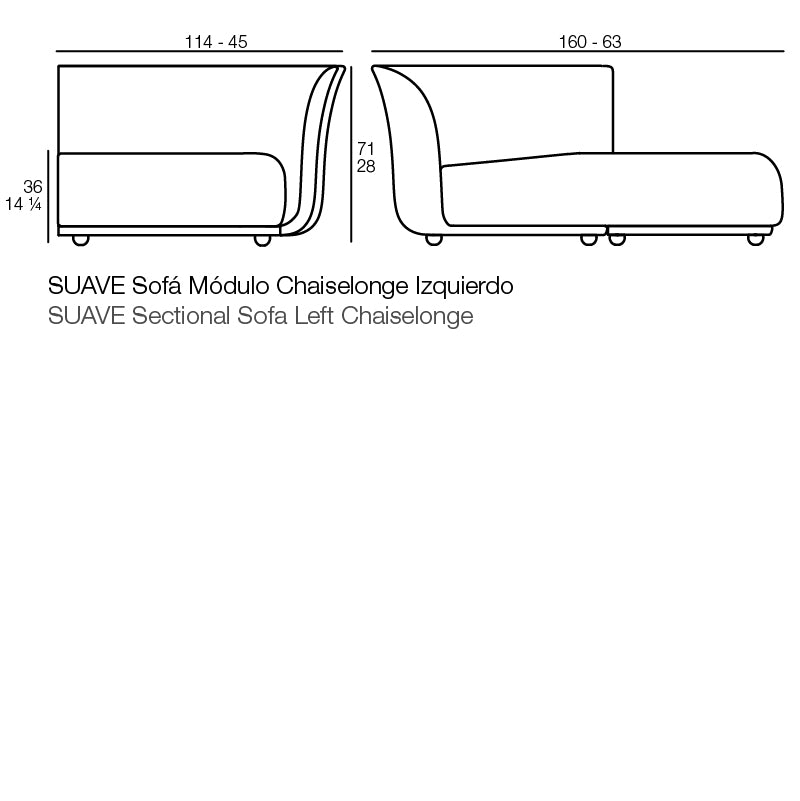 Suave Sectional Sofa Left Chaiselongue