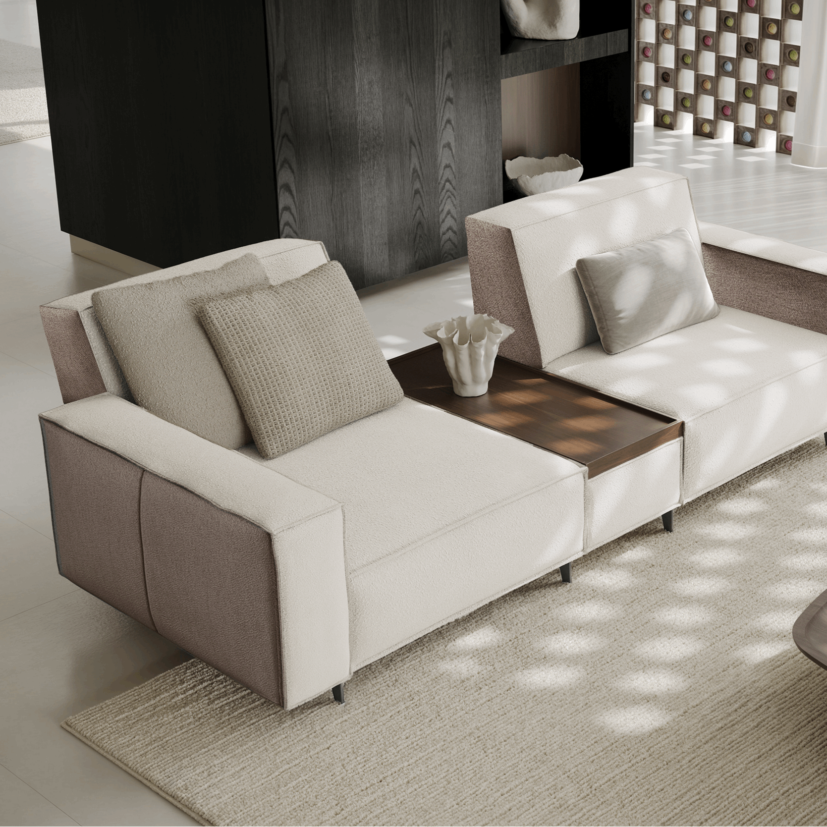 Sofa Cavalier - Light Beige 297x111cm