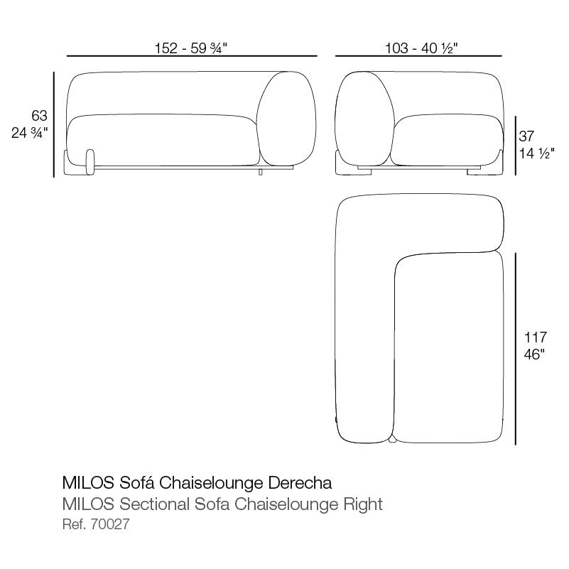 Milos Chaselongue Right Section