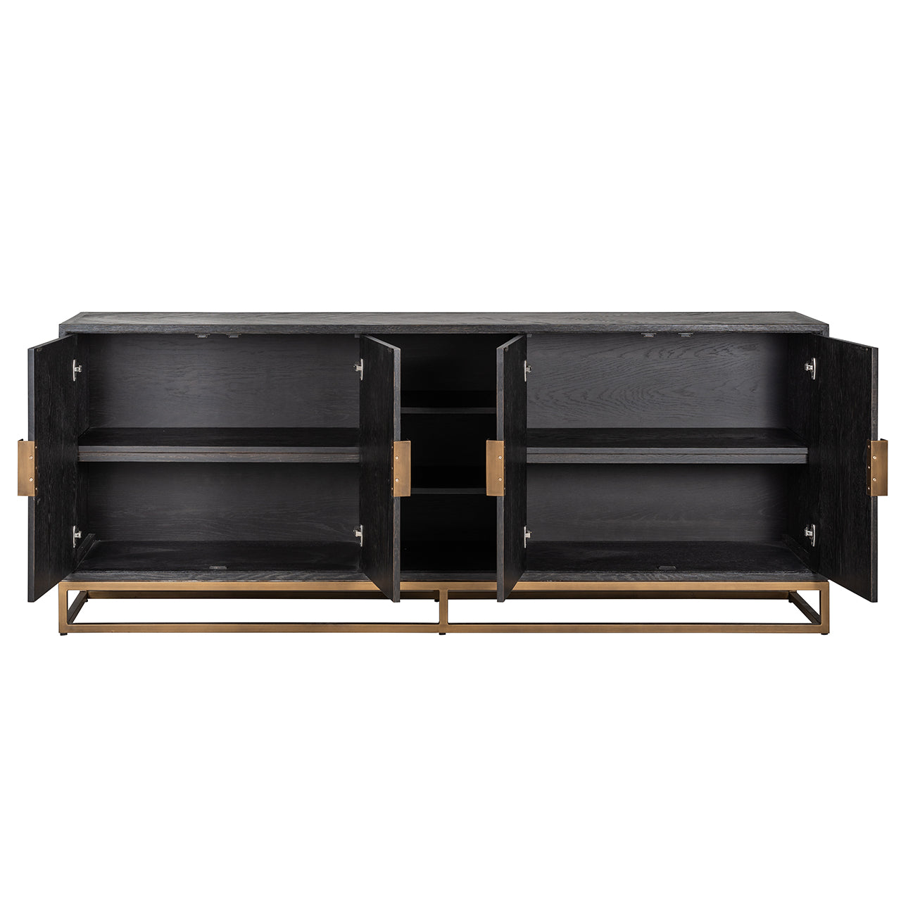 Sideboard Blackbone brass 4-doors (Black rustic)