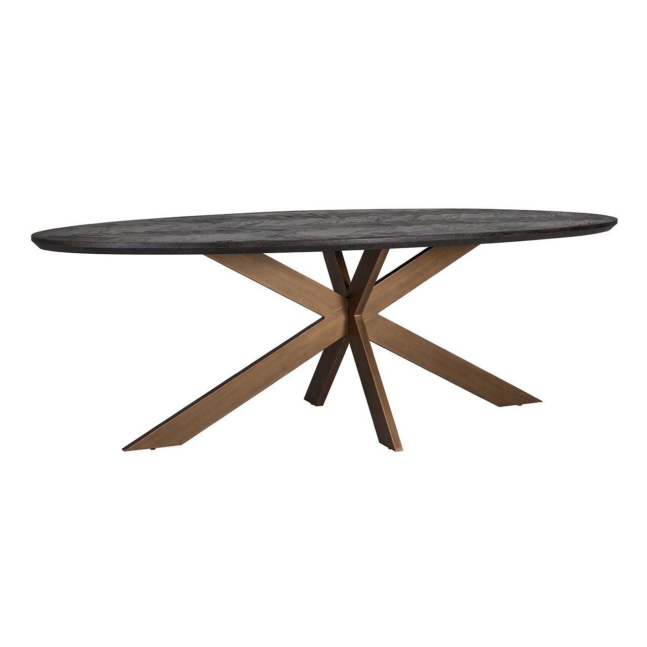 Dining table Blackbone brass oval 230 (Black rustic)