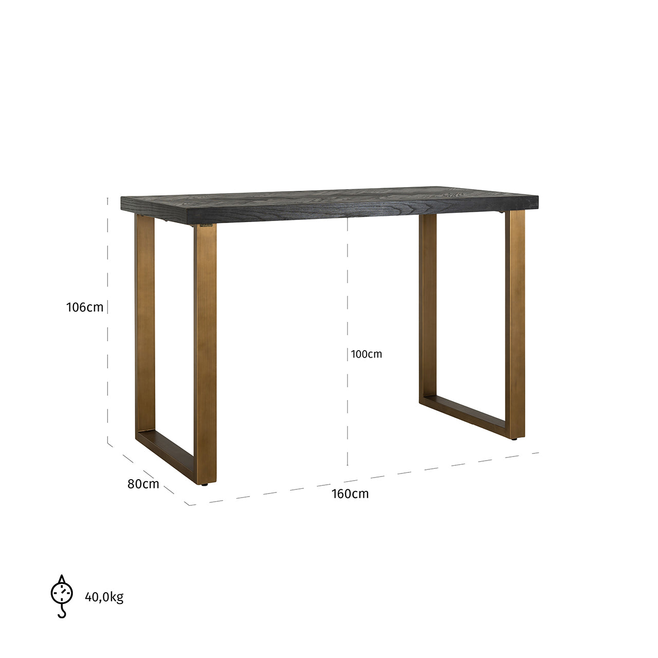 Bar table Blackbone brass (Black rustic)