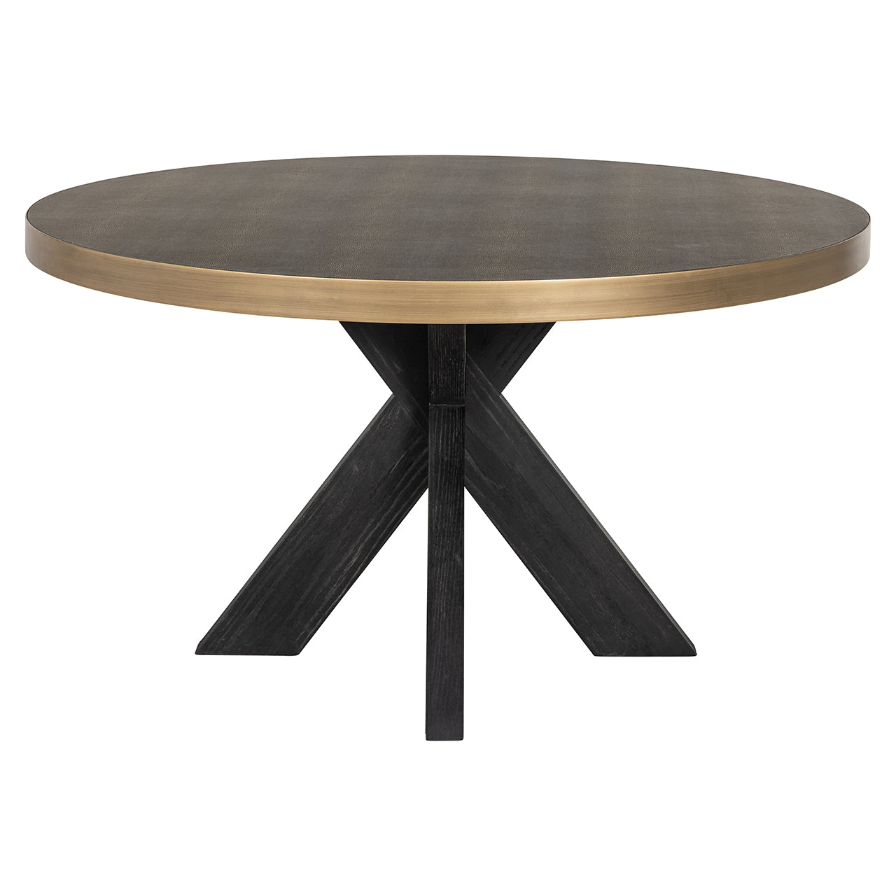 Dining table Bloomville 140Ø incl. glass (Black/gold)