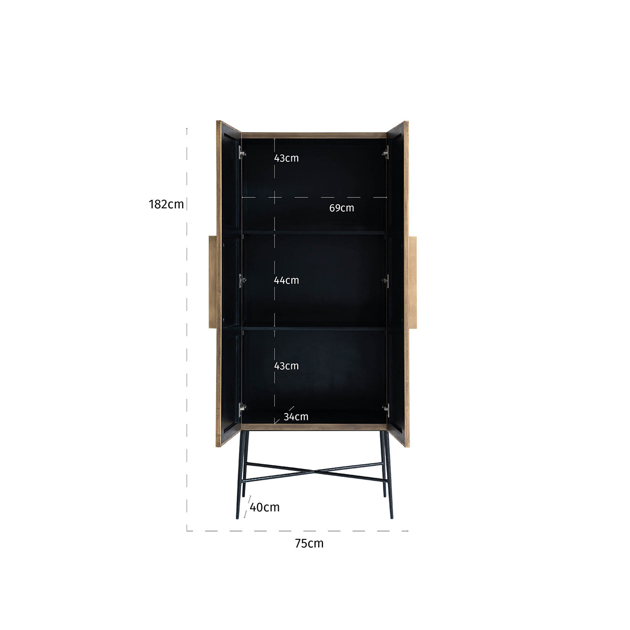 Cabinet Ironville 2-doors (Gold)