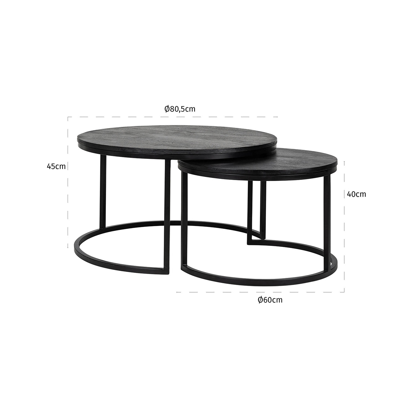 Coffee table Catana set of 2 (Black)
