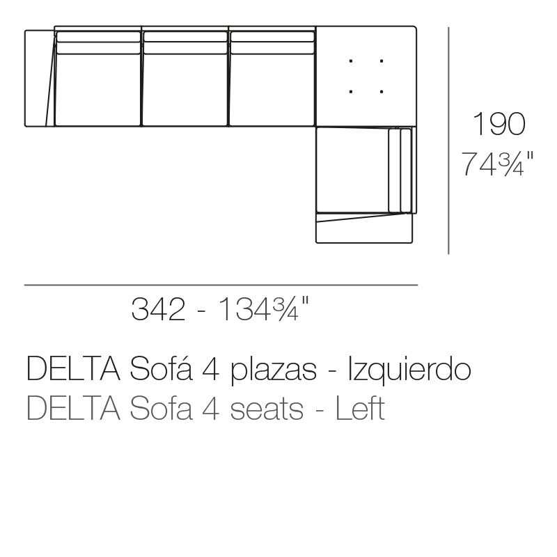 Delta Corner Sofa Left 4 Seat