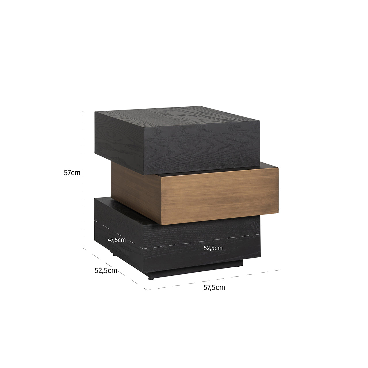 End table Cambon layered (Dark coffee)