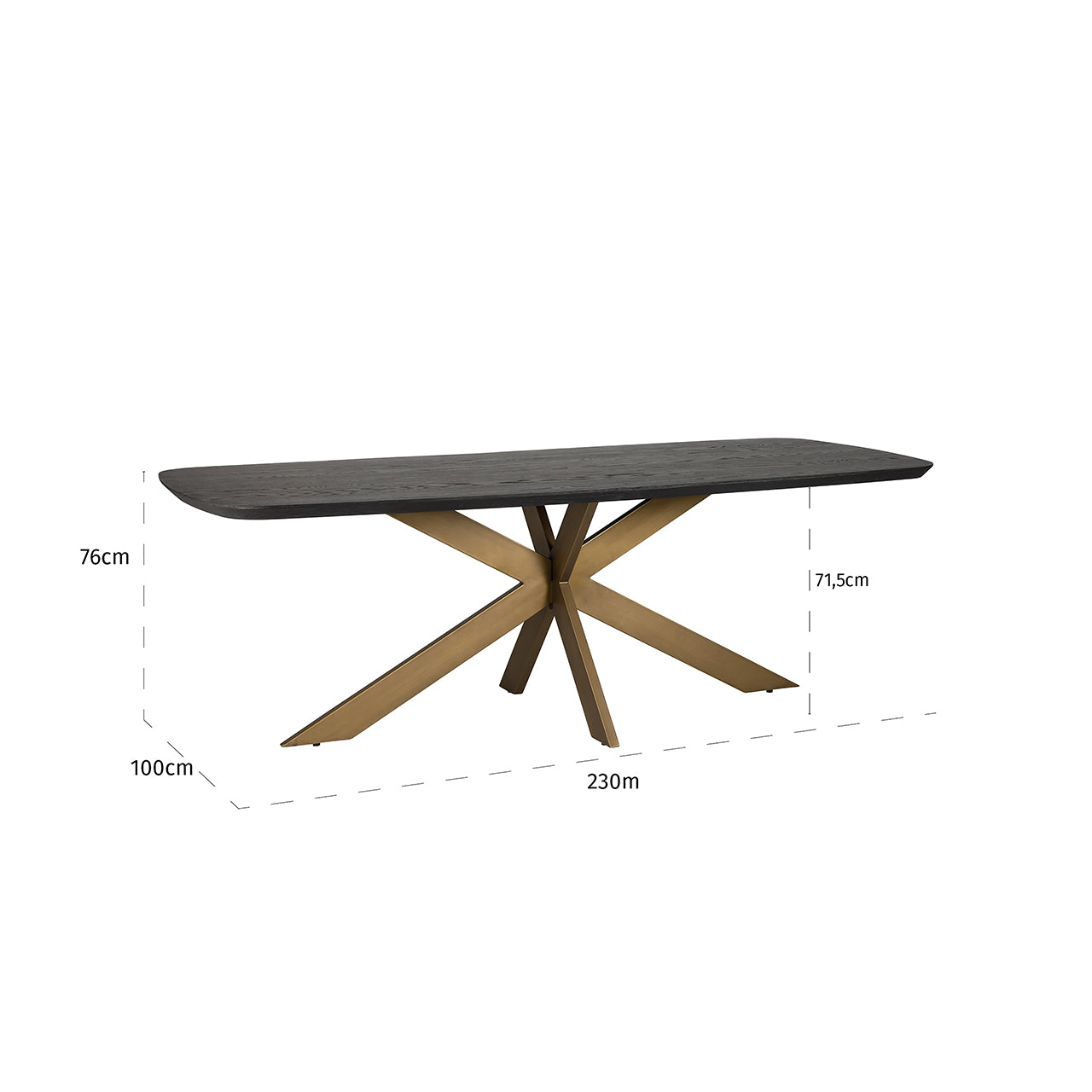 Dining table Cambon 230 danish oval (Dark coffee)