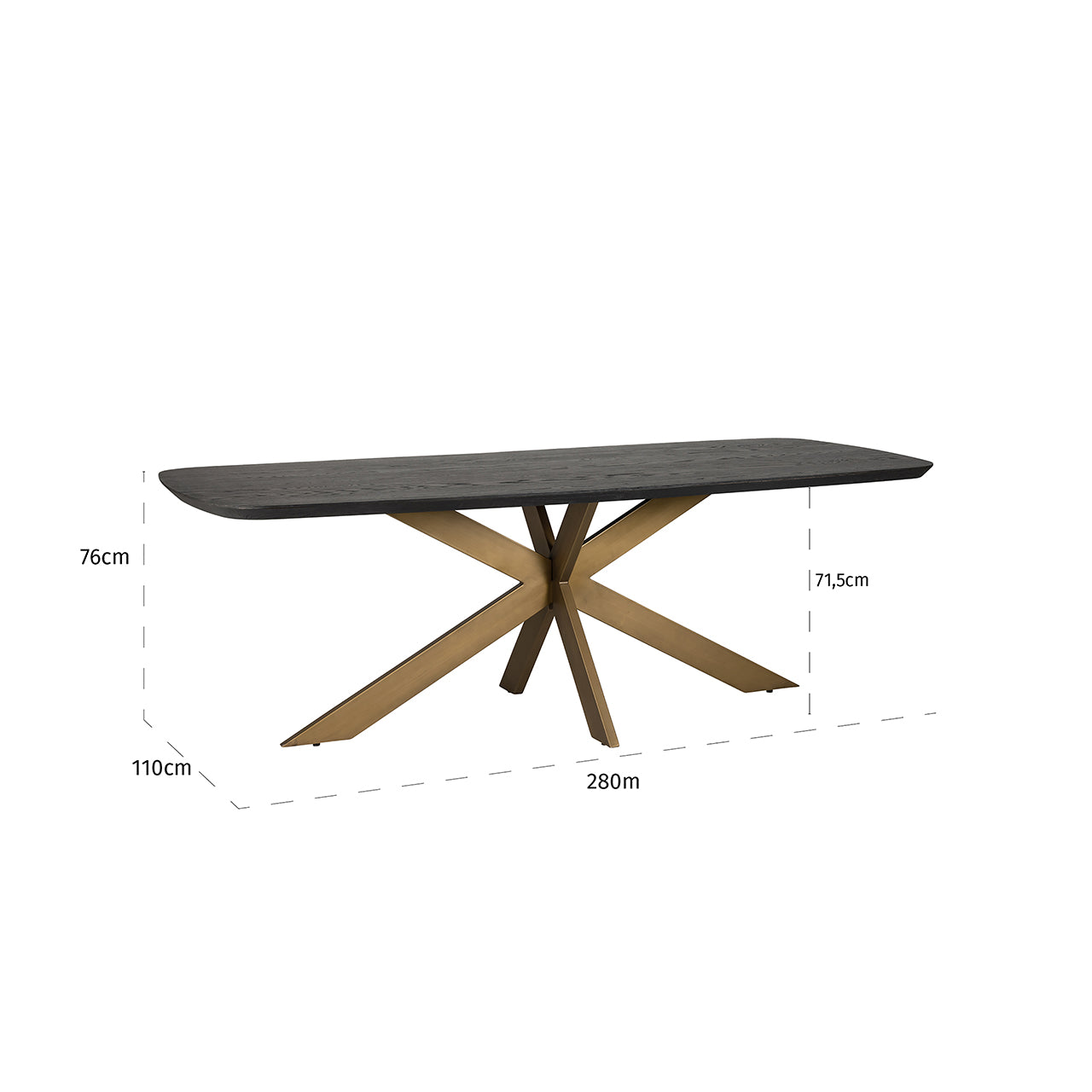 Dining table Cambon 280 danish oval (Dark coffee)