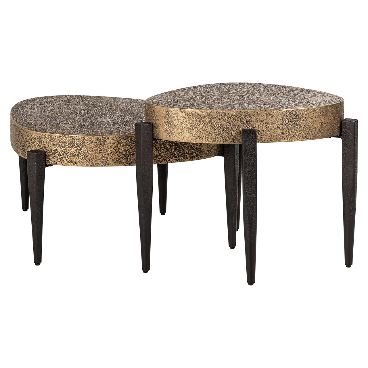 Coffee table Marquee set of 2 (Black/gold)