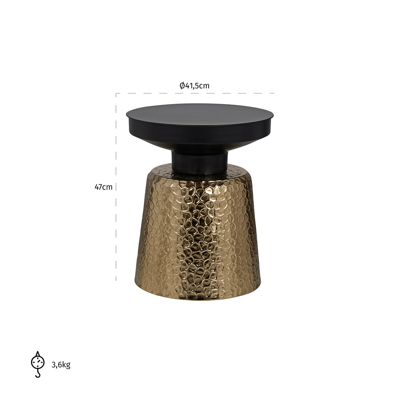 End table Freddie (Black/gold)