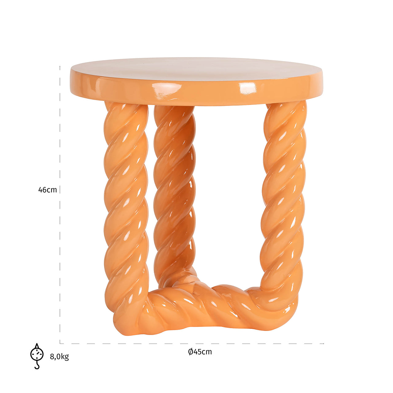 End table Rosly orange