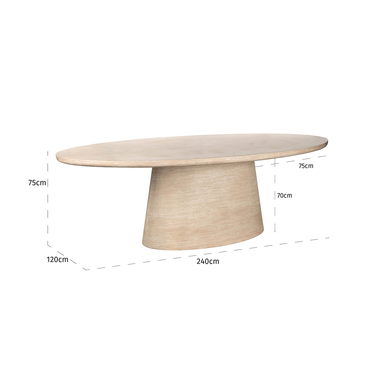 Dining table Fictus 240 faux travertine (Beige)