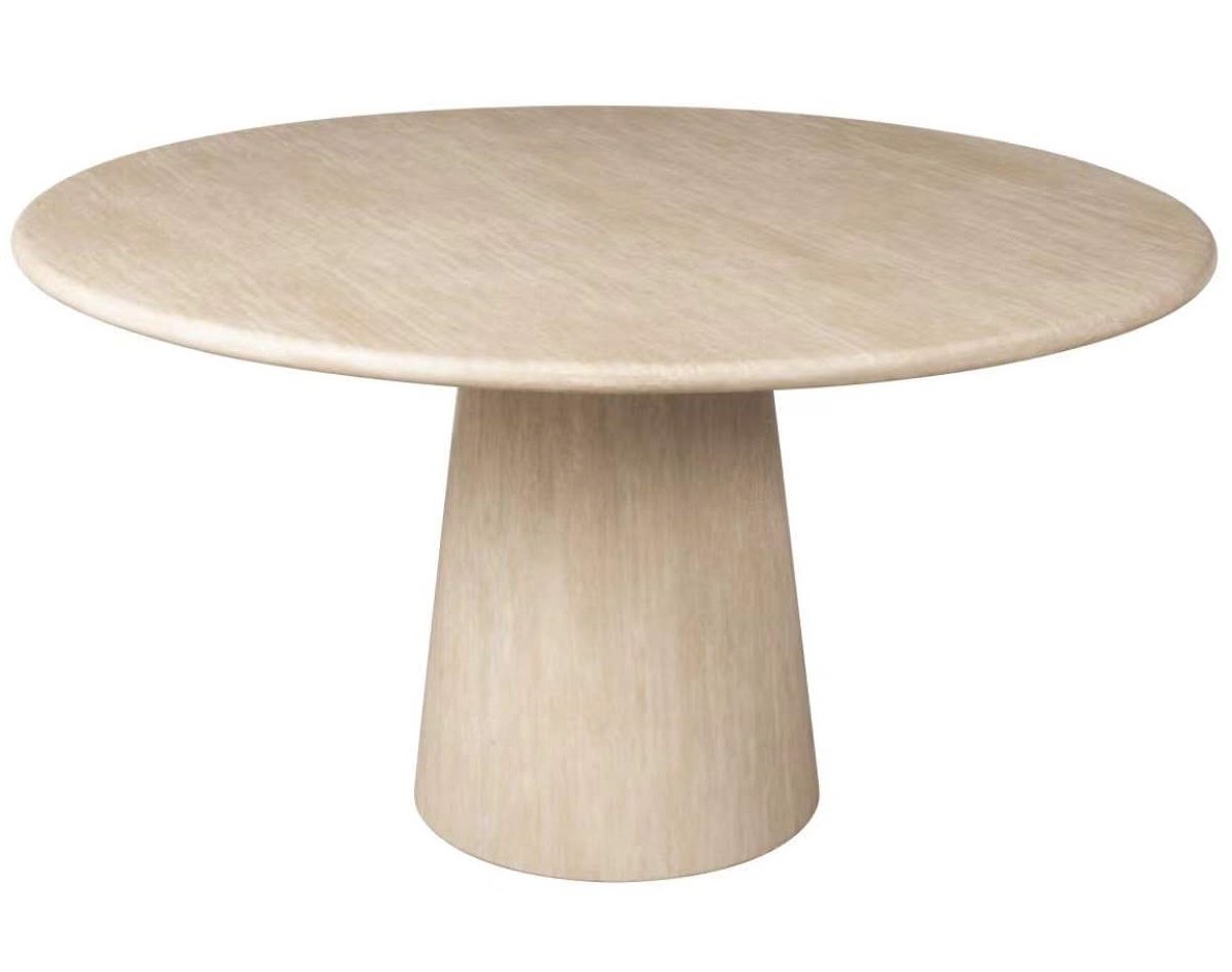 Dining table Fictus 140Ø faux travertine (Beige)