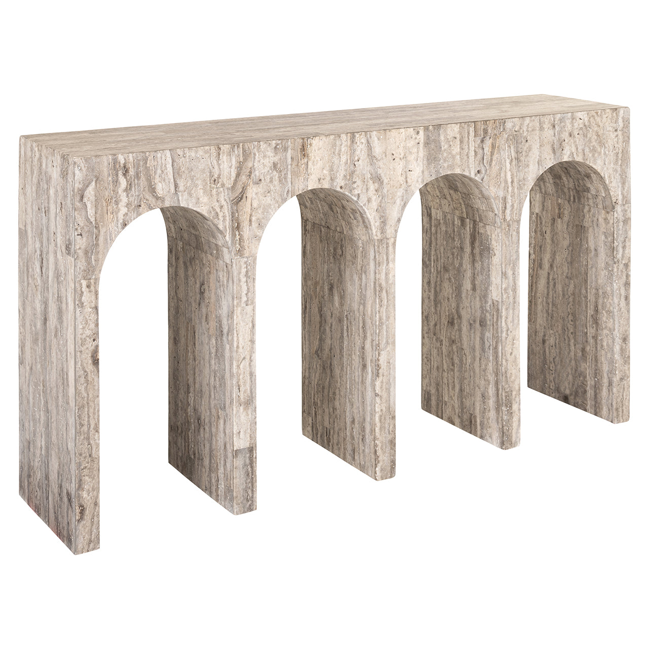 Console La Rague natural grey travertine (Grey)
