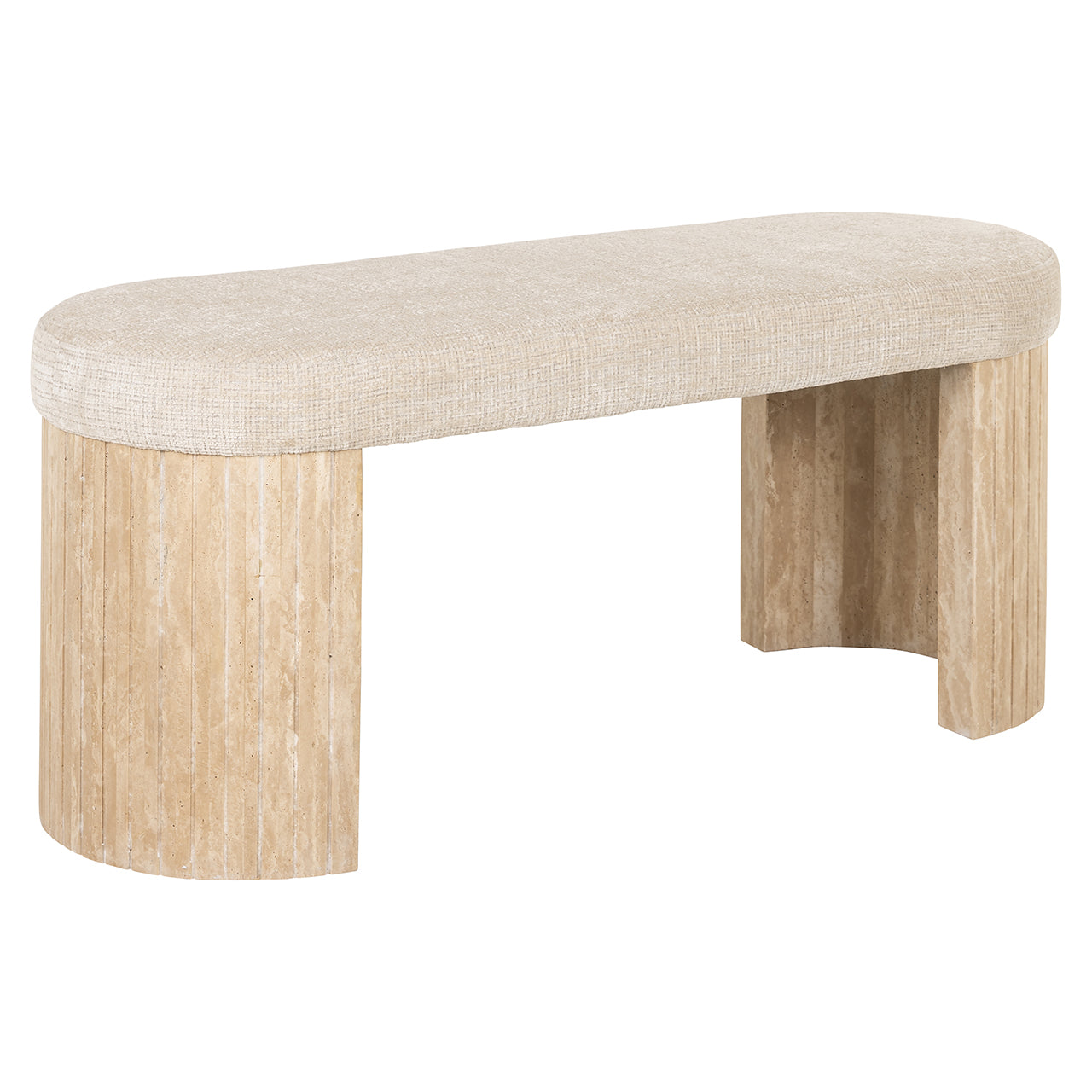 Bench Gallice natural beige travertine (Beige)