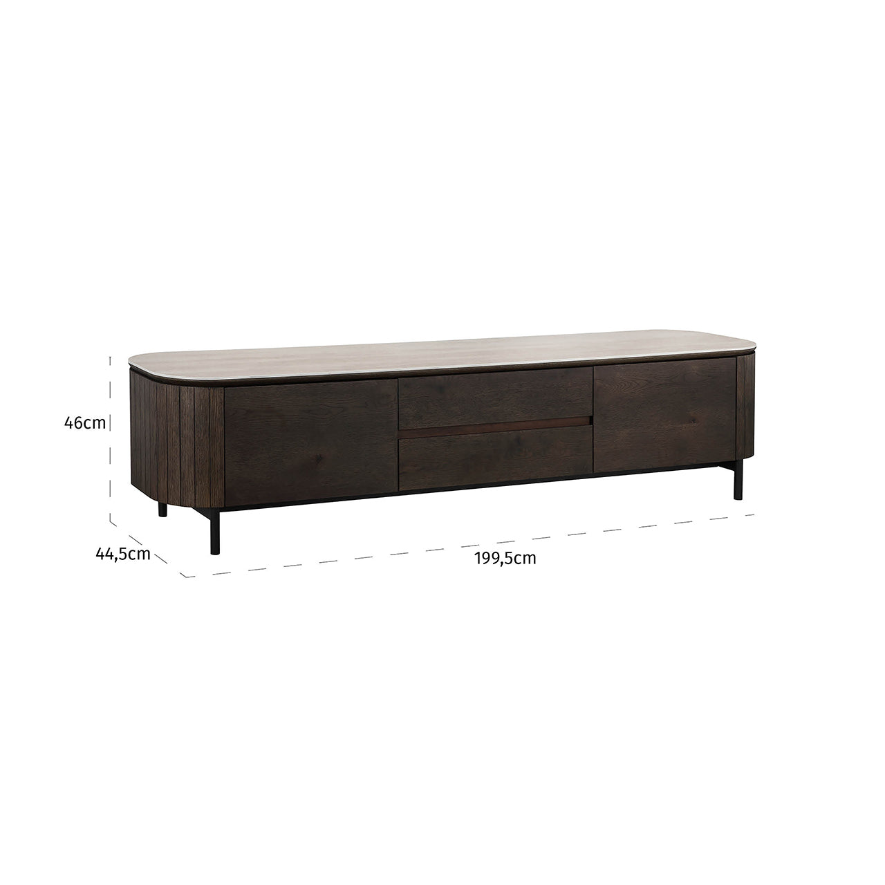 TV cabinet Ritz 2-doors 1-drawer (Brown)