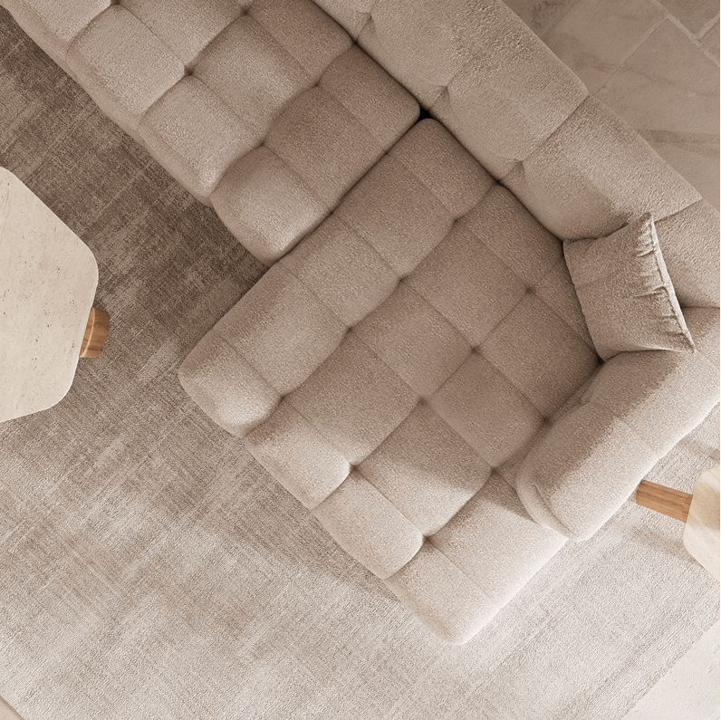 Sofa Aegis – Natural Beige - Lounge Right