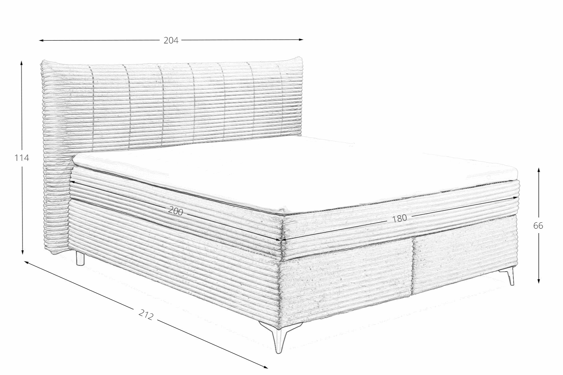 Boxspring Pasena - Beige | Includes Base and Topper