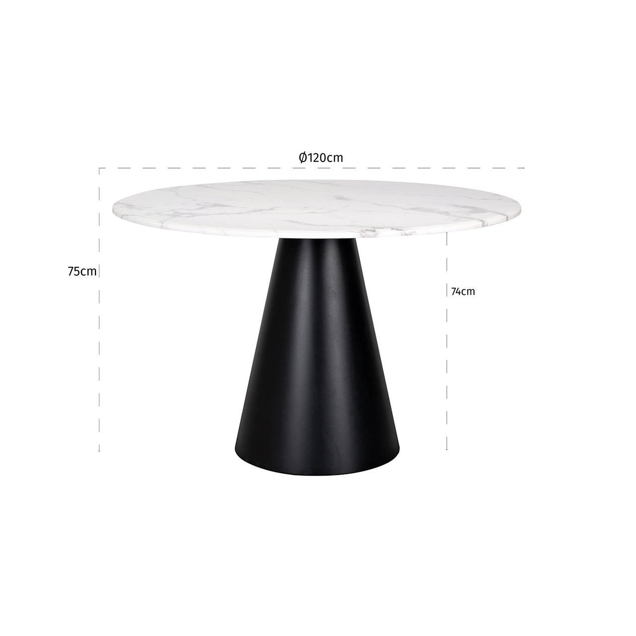 Dining table Degas 120Ø (White)