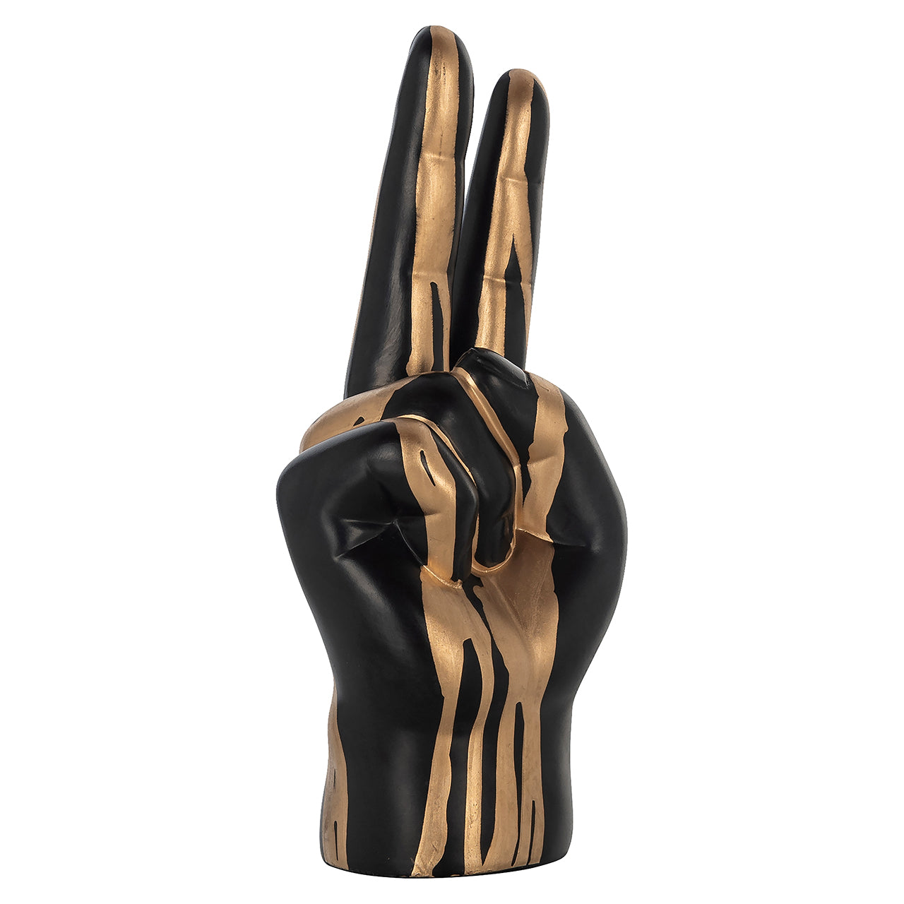 Decorative object hand peace (Black/gold)