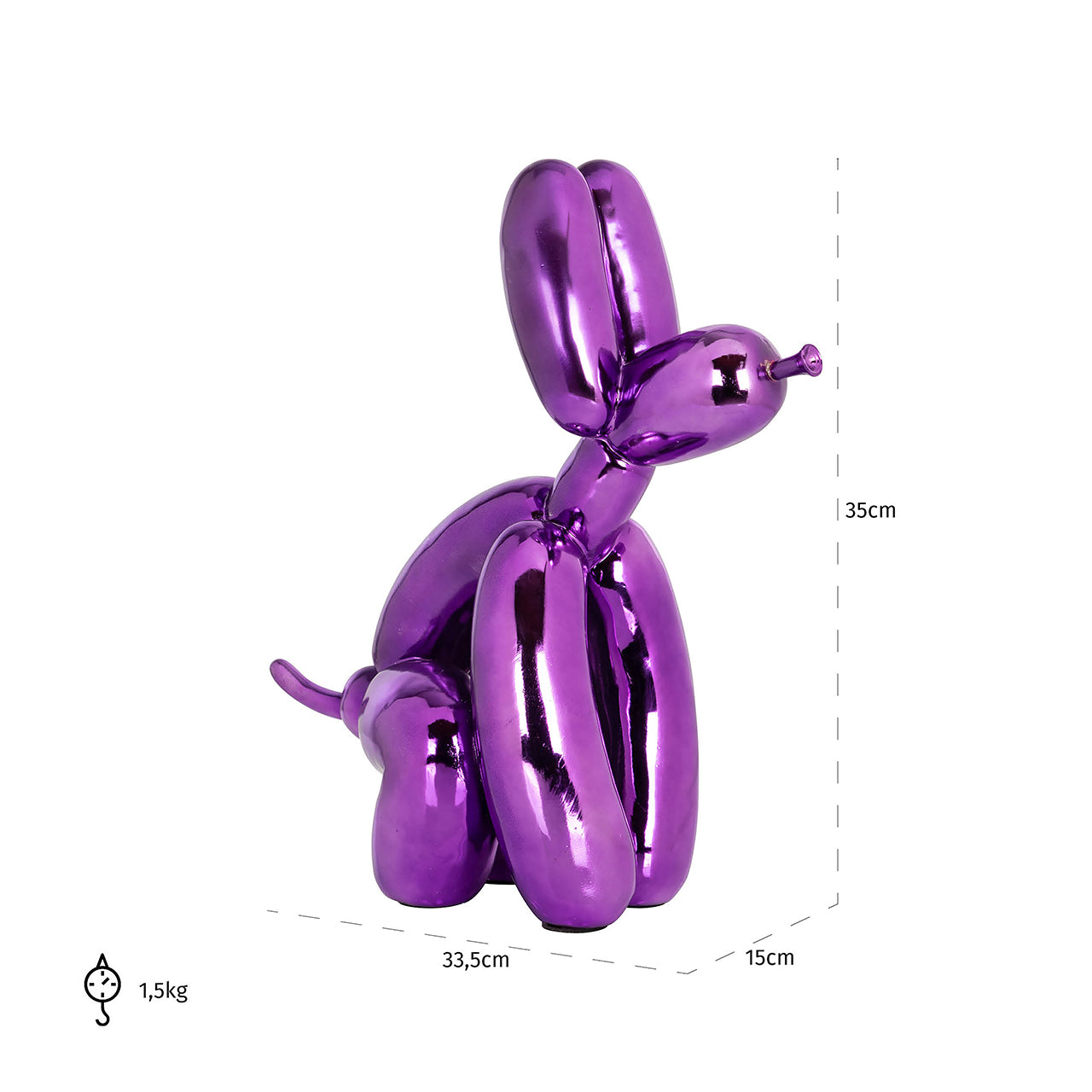 Decorative object Dog purple