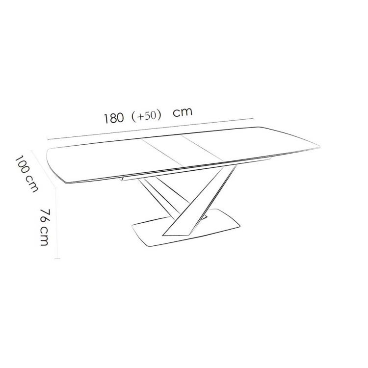 Dining Table Triumph - Ceramic Matt Black 180cm | Extendable 230cm | Electric (incl. Battery)