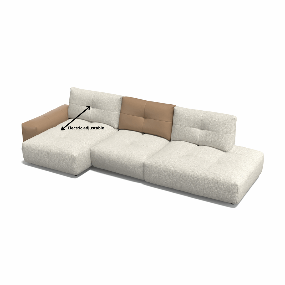 Sofa Magic - White/Brown - Lounge Left