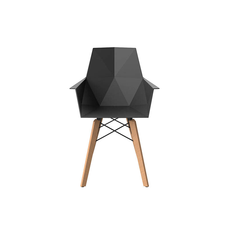 Faz - Chair With Armrest - Wooden Base