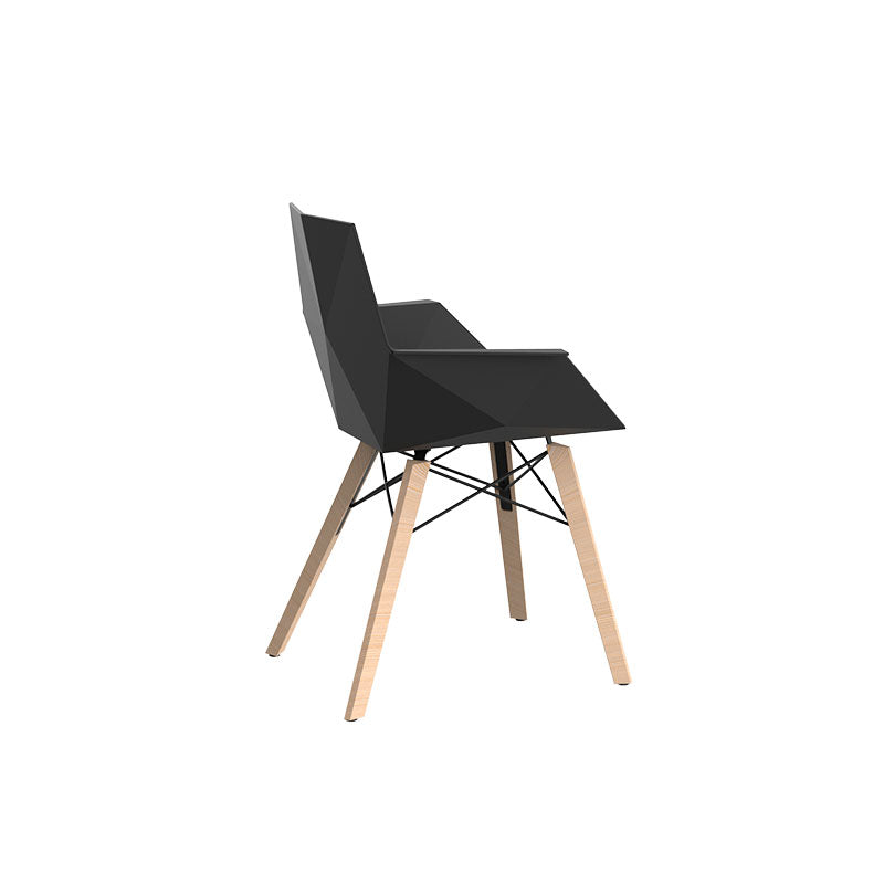 Faz - Chair With Armrest - Wooden Base