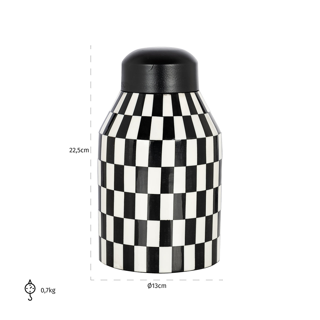 Jar Malou small (Black/white)